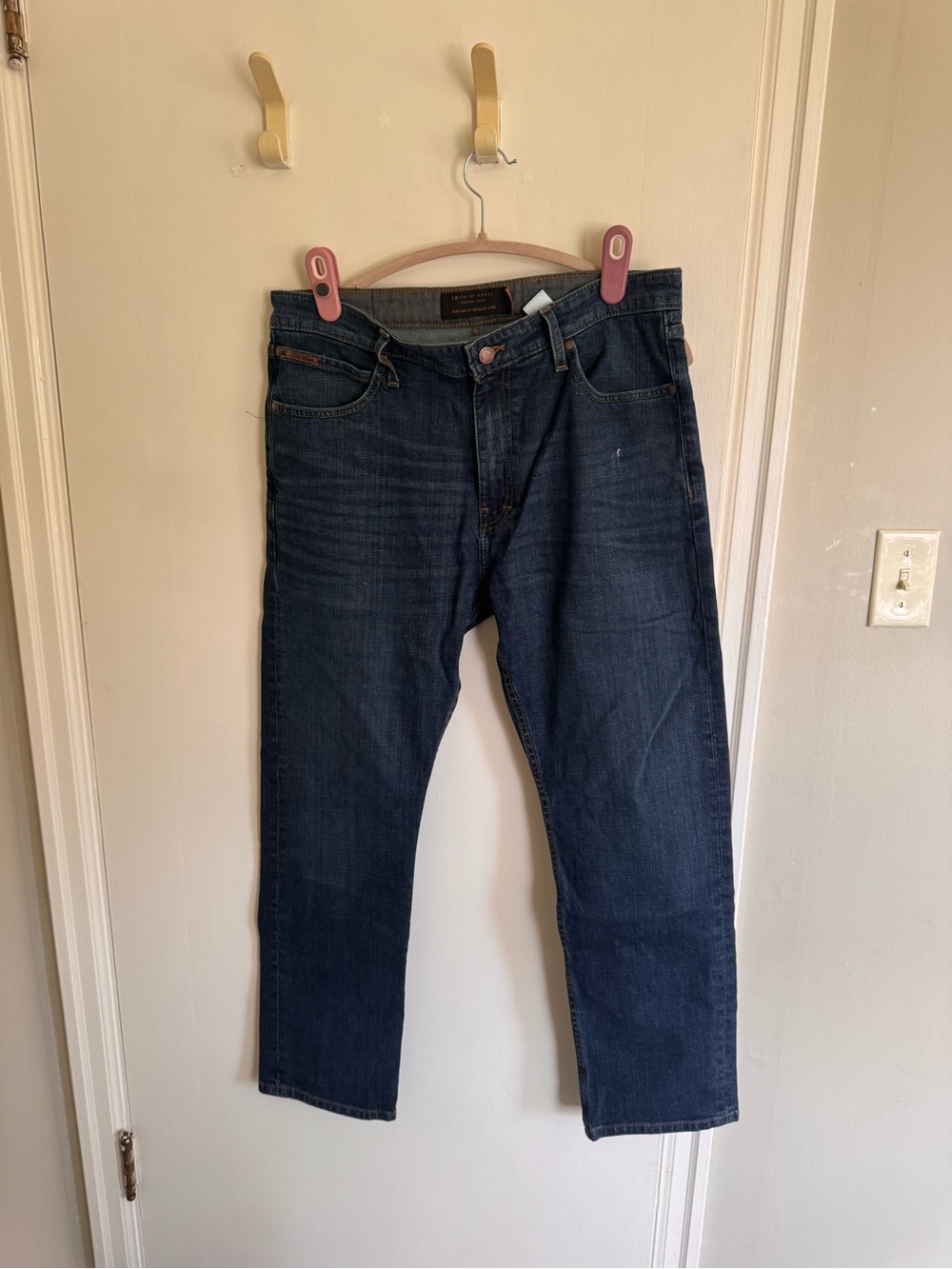 Men's Straight Jeans in Dark Blue Denim